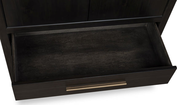 Zamba Four Door One Drawer Acacia Bar Cabinet in Jaguar
