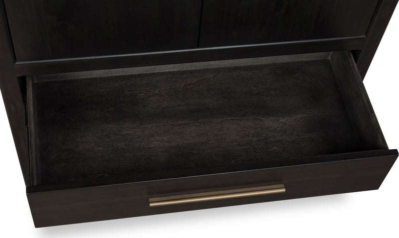 Zamba Four Door One Drawer Acacia Bar Cabinet in Jaguar