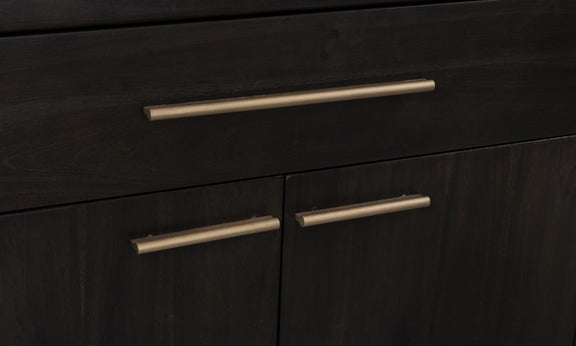 Zamba Four Door One Drawer Acacia Bar Cabinet in Jaguar