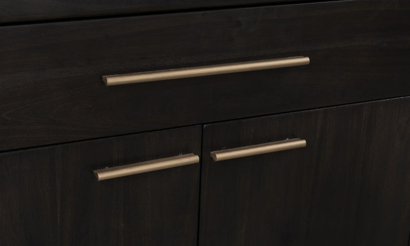 Zamba Four Door One Drawer Acacia Bar Cabinet in Jaguar