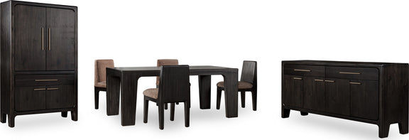 Zamba Rectangular Acacia Wood Dining Table in Jaguar
