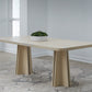Zinnia Ash Wood Double Pedestal Dining Table in White Sand
