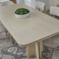 Zinnia Ash Wood Double Pedestal Dining Table in White Sand
