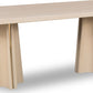 Zinnia Ash Wood Double Pedestal Dining Table in White Sand