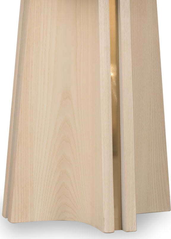 Zinnia Ash Wood Double Pedestal Dining Table in White Sand