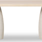 Zinnia Plaster Base Wood Top Dining Table in White Sand and Ivory