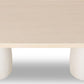 Zinnia Plaster Base Wood Top Dining Table in White Sand and Ivory