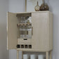 Zinnia Two Door Ash Wood Bar Cabinet in White Sand