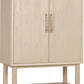 Zinnia Two Door Ash Wood Bar Cabinet in White Sand