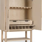 Zinnia Two Door Ash Wood Bar Cabinet in White Sand