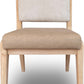 Zinnia Upholstered Dining Chair in White Sand, Buttermilk Leather and Dune Chenille