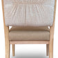 Zinnia Upholstered Dining Chair in White Sand, Buttermilk Leather and Dune Chenille