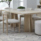 Zinnia Wood Back Dining Chair in White Sand and Dune Chenille