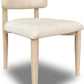 Zinnia Wood Back Dining Chair in White Sand and Dune Chenille