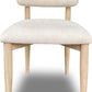 Zinnia Wood Back Dining Chair in White Sand and Dune Chenille