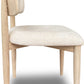 Zinnia Wood Back Dining Chair in White Sand and Dune Chenille