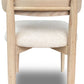 Zinnia Wood Back Dining Chair in White Sand and Dune Chenille