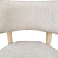 Zinnia Wood Back Dining Chair in White Sand and Dune Chenille