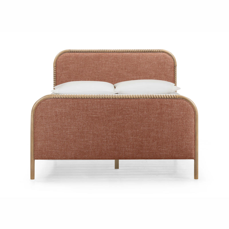Hatia Basketweave Panel Bed - Sienna Red