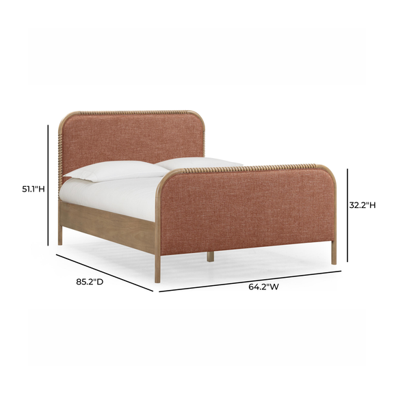 Hatia Basketweave Panel Bed - Sienna Red