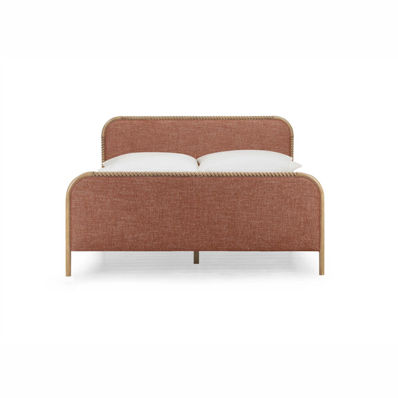Hatia Basketweave Panel Bed - Sienna Red