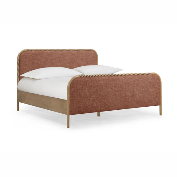 Hatia Basketweave Panel Bed - Sienna Red