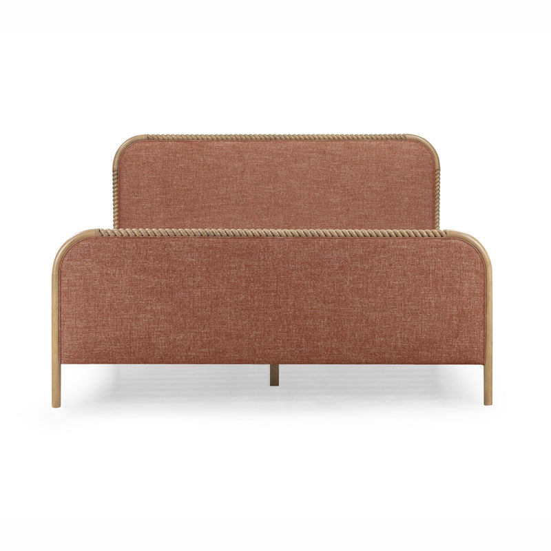 Hatia Basketweave Panel Bed - Sienna Red