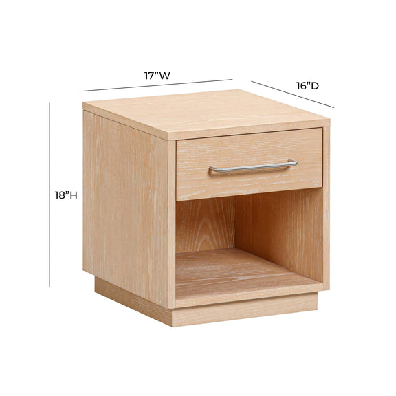 Marlow 17" Wood Nightstand With Drawer - Natural