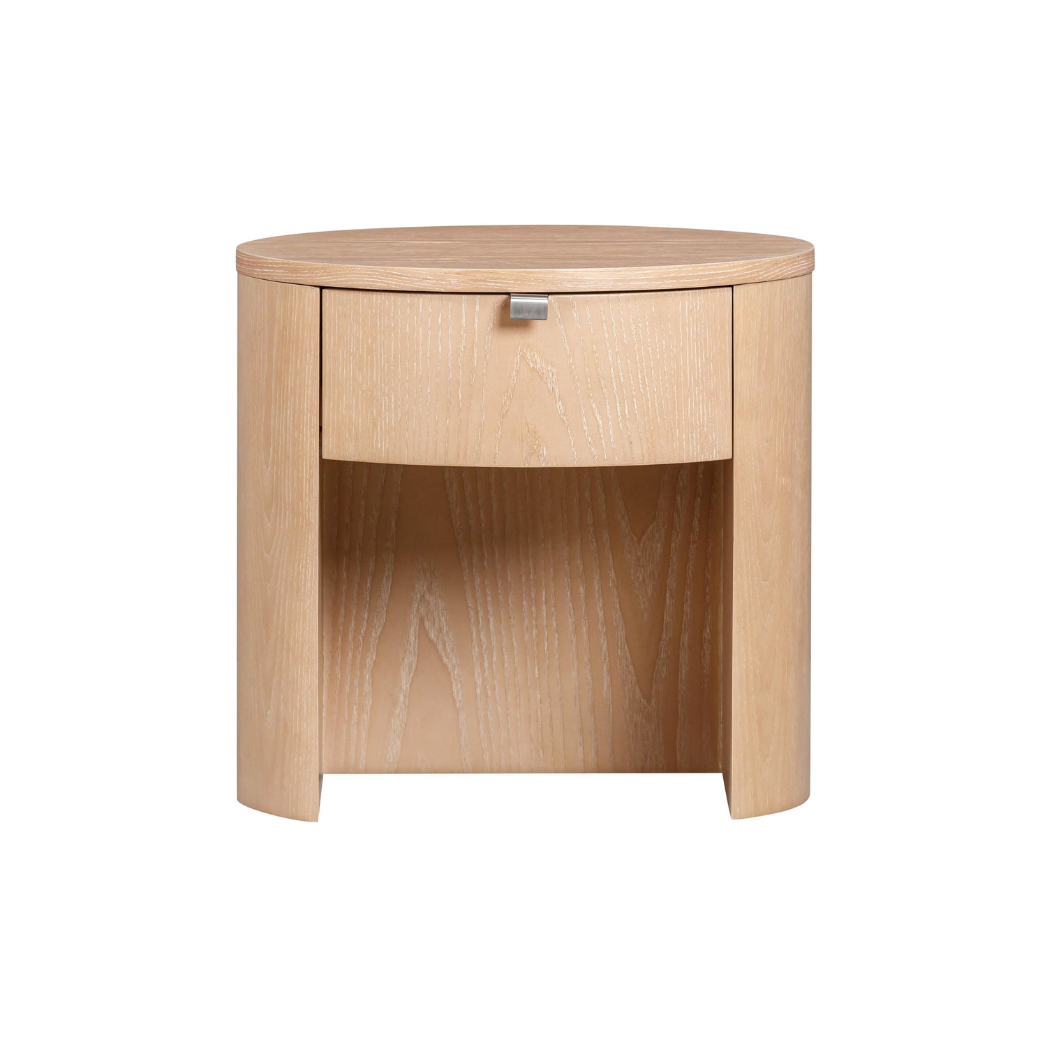 Marlow 19" Wood Round Nightstand With Drawer - Natural