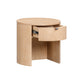 Marlow 19" Wood Round Nightstand With Drawer - Natural