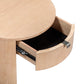 Marlow 19" Wood Round Nightstand With Drawer - Natural