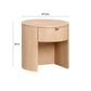 Marlow 19" Wood Round Nightstand With Drawer - Natural