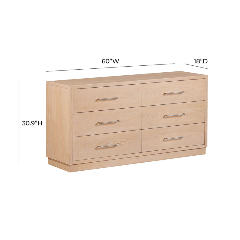 Marlow 6-Drawer Wood Dresser - Natural