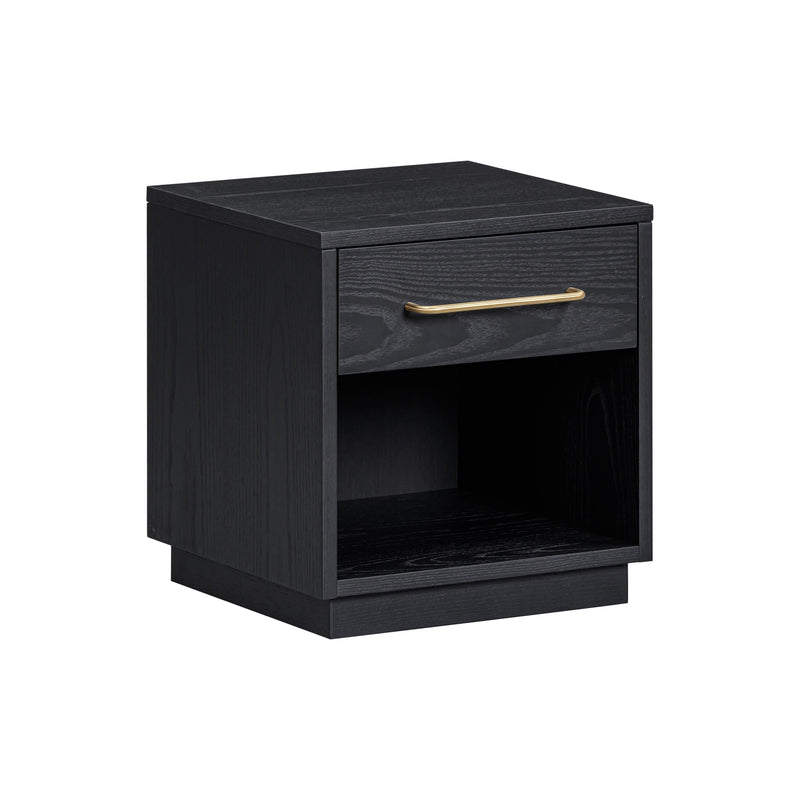 Marlow 17" Wood Nightstand With Drawer - Black