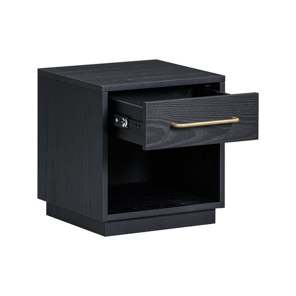 Marlow 17" Wood Nightstand With Drawer - Black