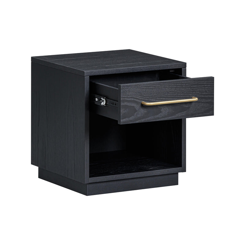Marlow 17" Wood Nightstand With Drawer - Black