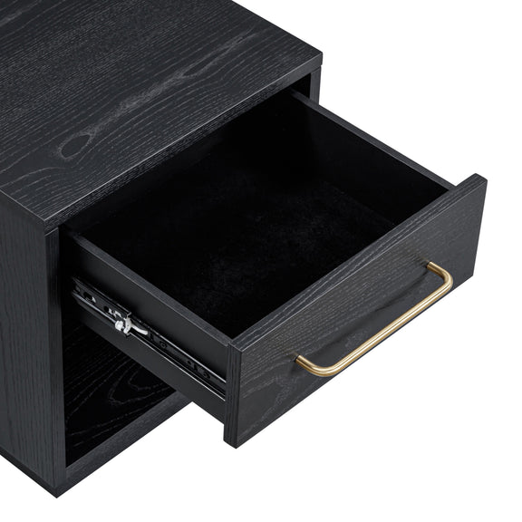 Marlow 17" Wood Nightstand With Drawer - Black
