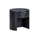 Marlow 19" Wood Round Nightstand With Drawer - Black