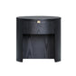 Marlow 19" Wood Round Nightstand With Drawer - Black