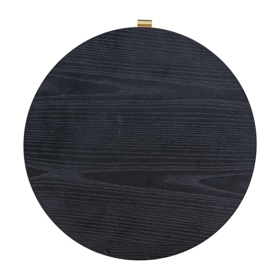 Marlow 19" Wood Round Nightstand With Drawer - Black