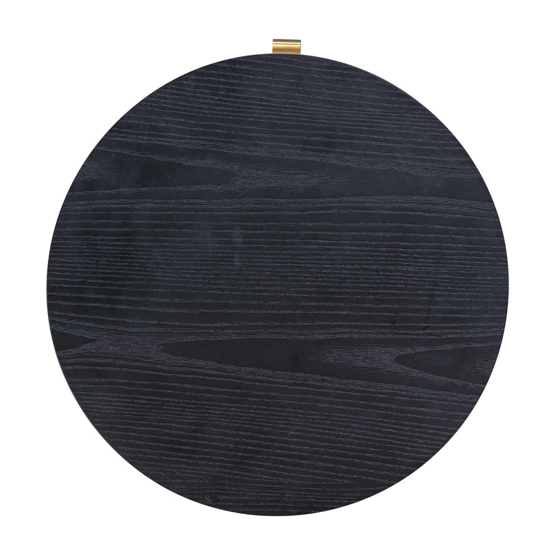 Marlow 19" Wood Round Nightstand With Drawer - Black