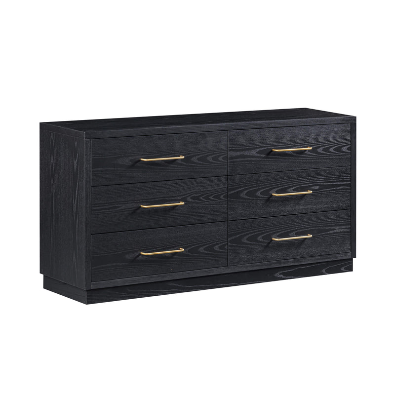 Marlow 6-Drawer Wood Dresser - Black