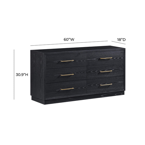 Marlow 6-Drawer Wood Dresser - Black