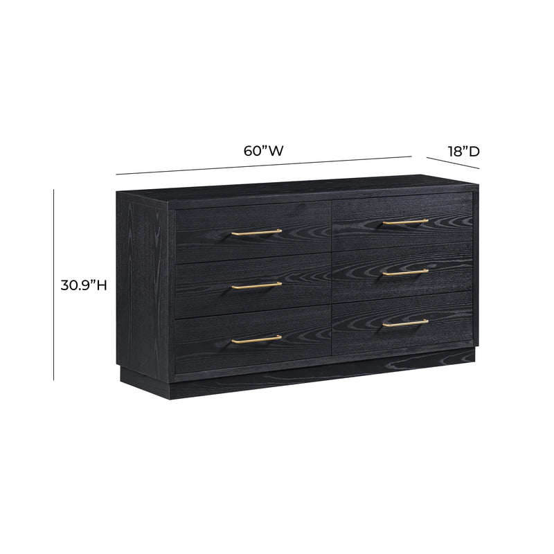 Marlow 6-Drawer Wood Dresser - Black