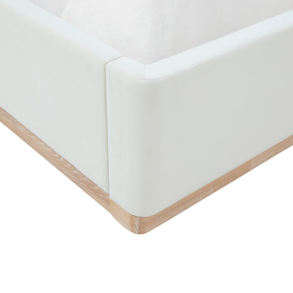 Marlow Performance Velvet Bed - Cream