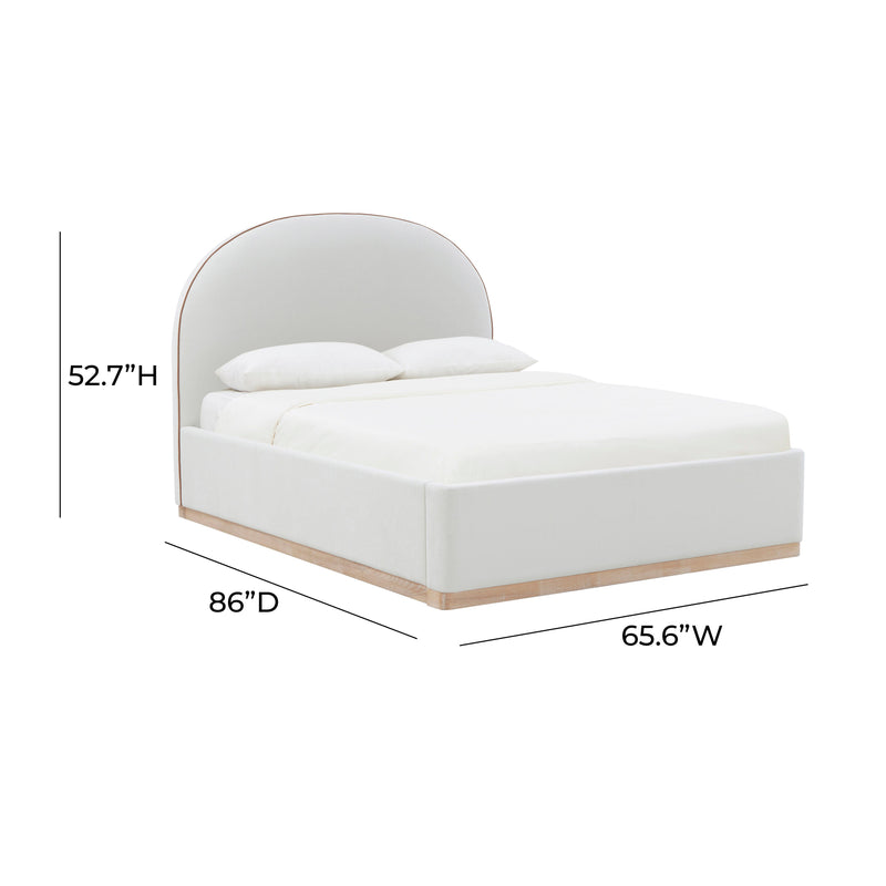 Marlow Performance Velvet Bed - Cream