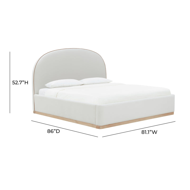 Marlow Performance Velvet Bed - Cream