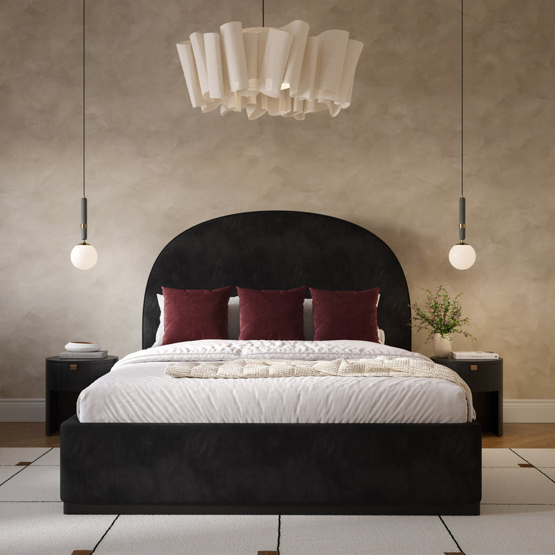 Marlow Performance Velvet Bed - Black