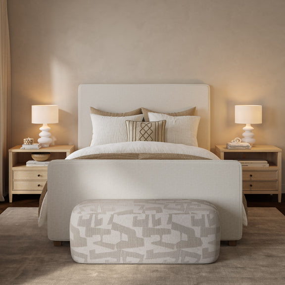 Bristol Park Ivory Contract-Grade Fabric Upholstered Bed