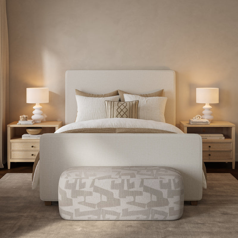 Bristol Park Ivory Contract-Grade Fabric Upholstered Bed